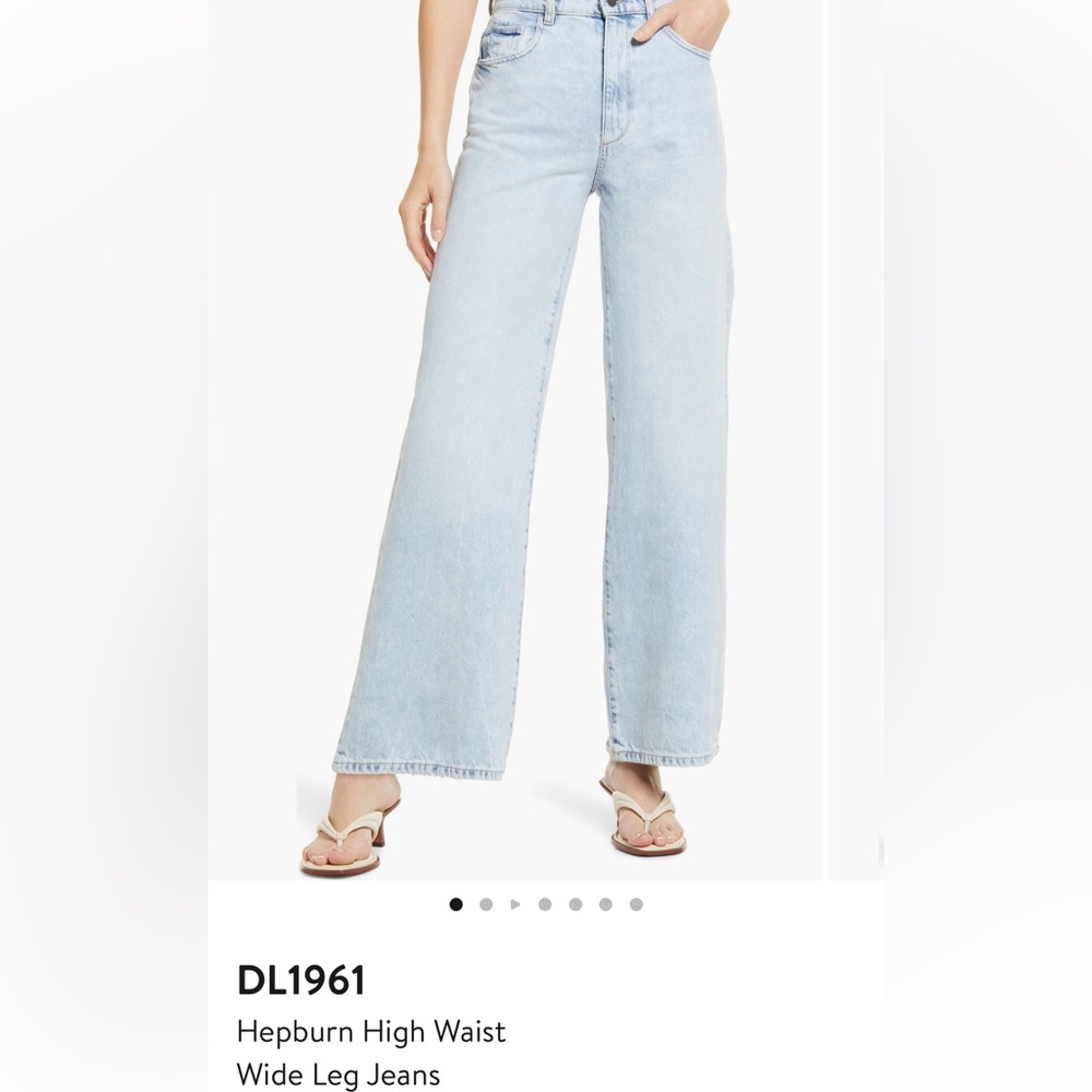 DL 1961 hepburn wide leg jeans in color jet stream